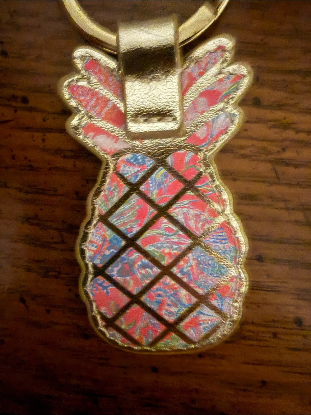 Lilly Pulitzer Gold Braided Wristlet with Pineapple Charm